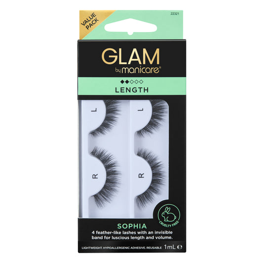 Glam by Manicare Sophia Mink Effect Lashes 2 Pack