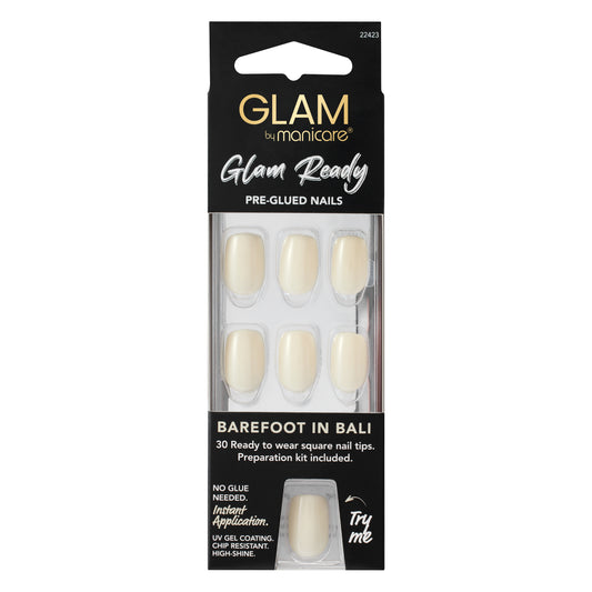 Glam by Manicare Glam Ready Pre-Glued Nails 3pcs - Barefoot in Bali