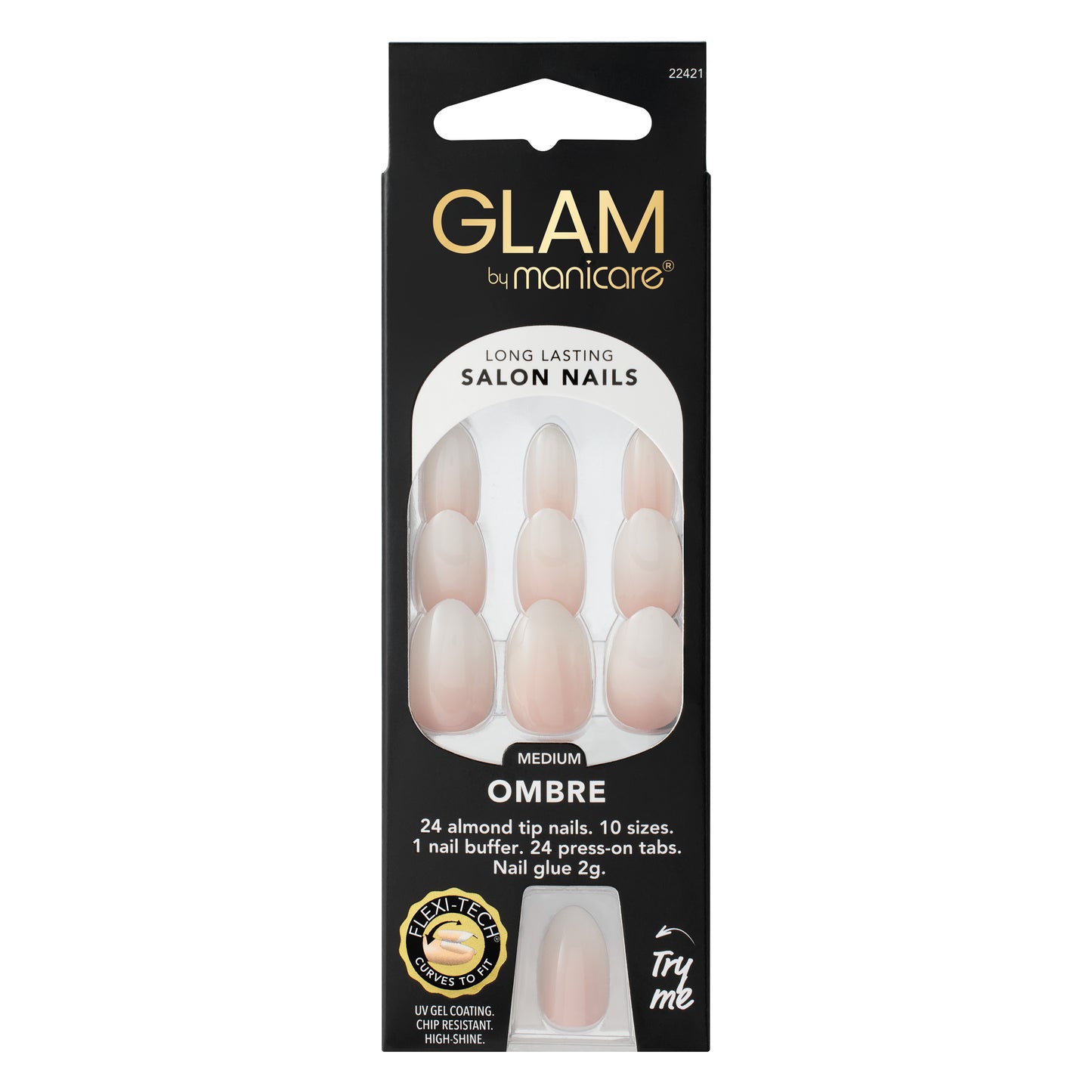 Glam by Manicare Press On Nails Medium Almond Fashion Kit