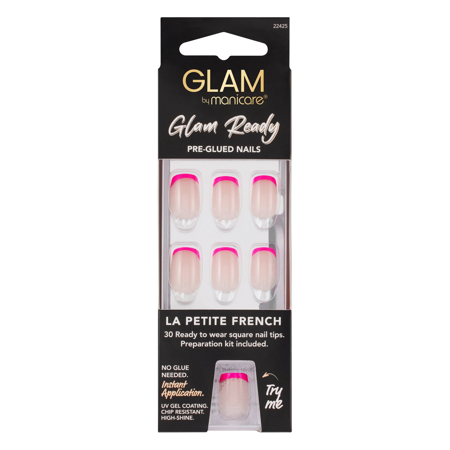 Glam by Manicare Glam Ready Pre-Glued Nails 3pcs - La Petite French