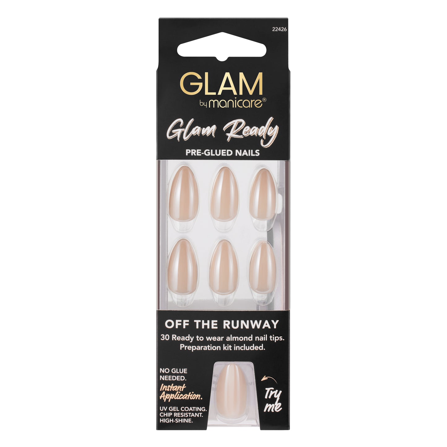 Glam by Manicare Glam Ready Pre-Glued Nails 3pcs - Off the Runway
