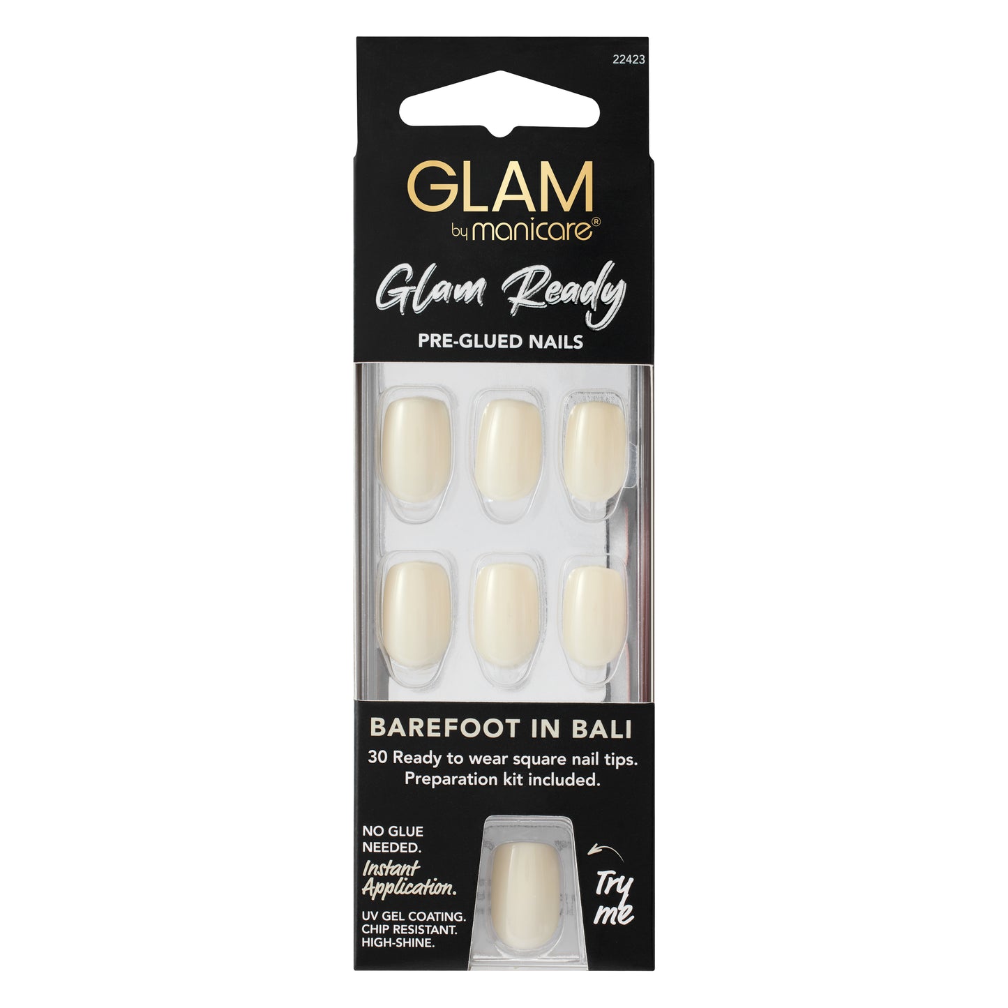Glam by Manicare Glam Ready Pre-Glued Nails 3pcs - Barefoot in Bali