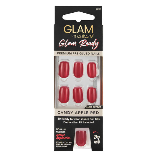 Glam Ready Pre-Glued Nail Candy Apple Red