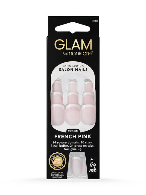 Press On Nails Medium Square French Pink Kit