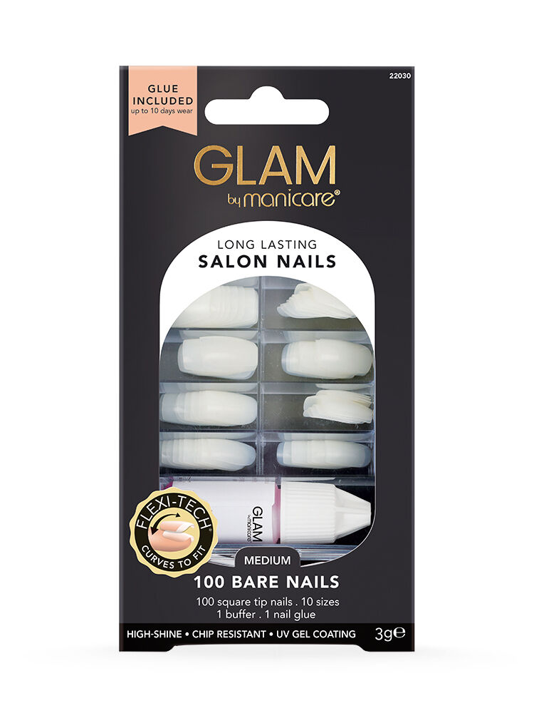 Fashion 24Pcs Medium White Press On Design Fake Nails + Glue | Jumia Nigeria