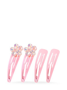 Flower Gem One Touch Clips 4 Pack