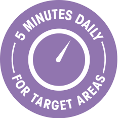 5 minutes daily - for target areas